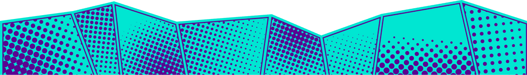 Abstract Halftone Ribbon Panels on Transparent Background