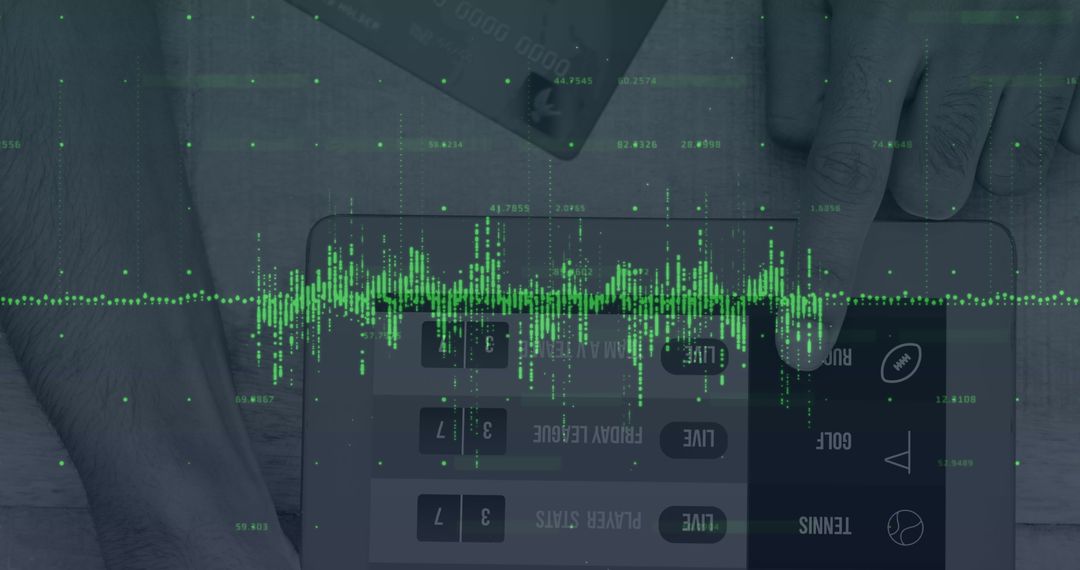 Financial Data Analytics on Tablet with Digital Overlay Concept