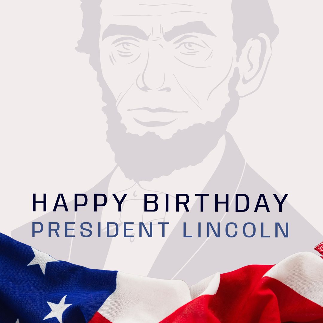 Patriotic Tribute to Abraham Lincoln with American Flag