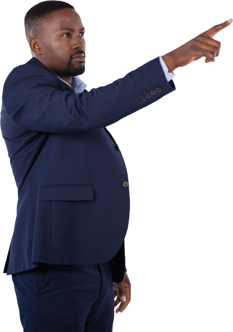 Businessman Interacting with Transparent Touch Interface Concept