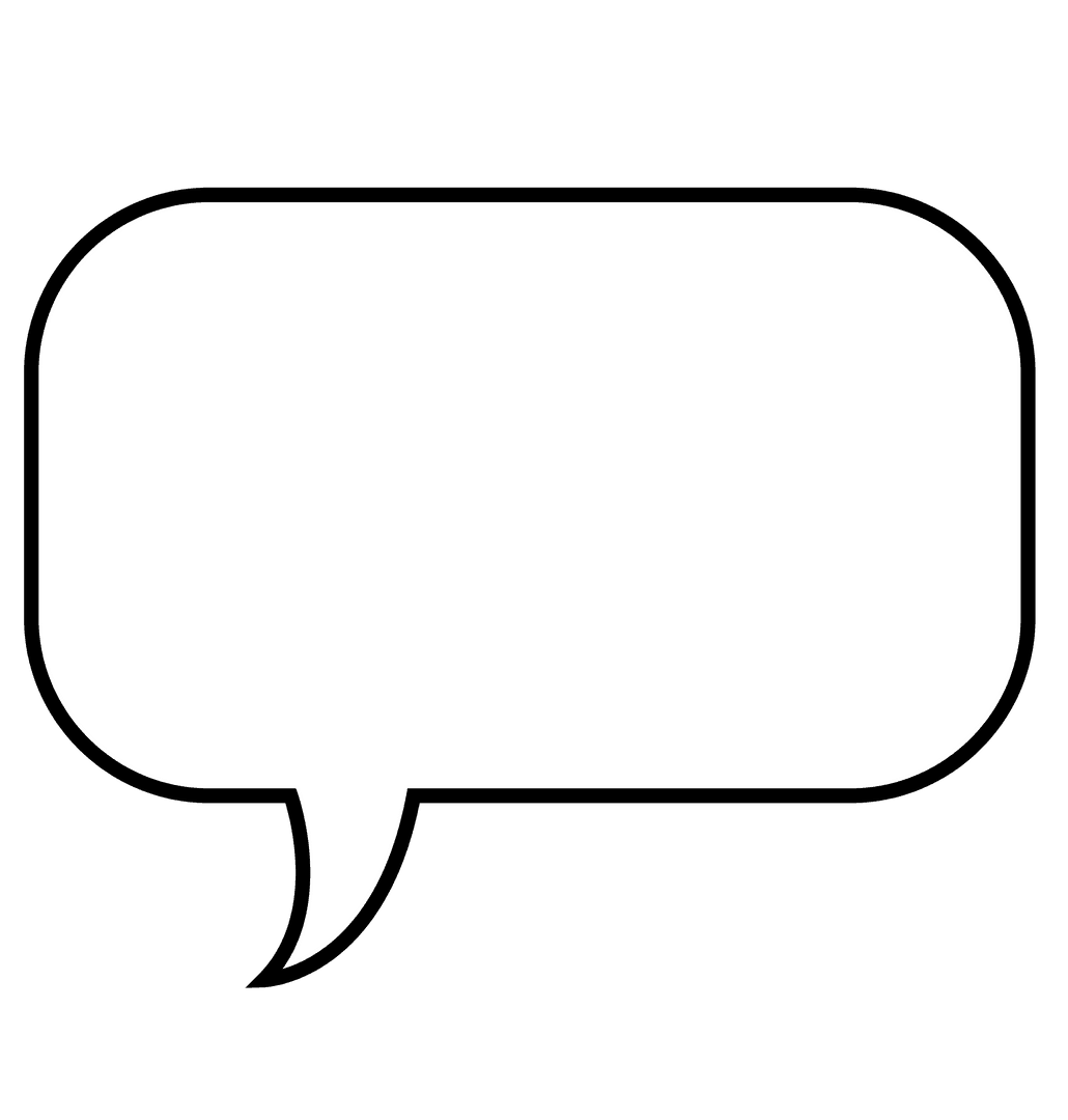 Blank Speech Bubble on Solid Transparent Background