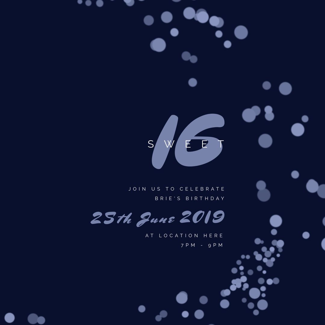 Elegant Sweet 16 Birthday Invitation with Modern Design