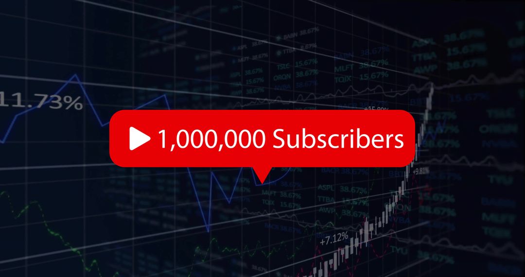 One Million Subscribers Celebration Over Data Analytics Background