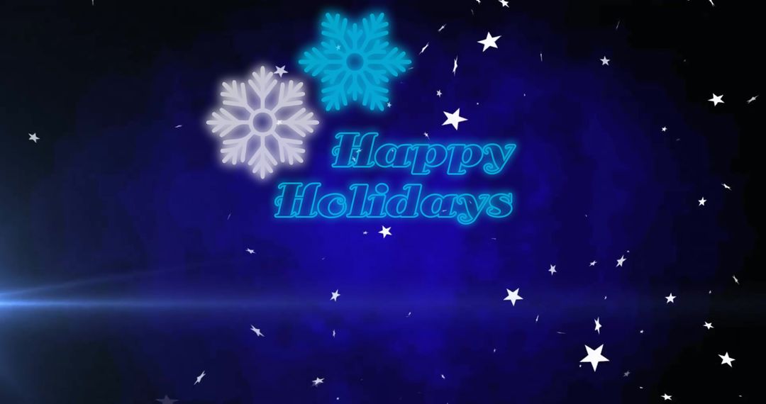 Happy Holidays with Snowflakes and Falling Stars