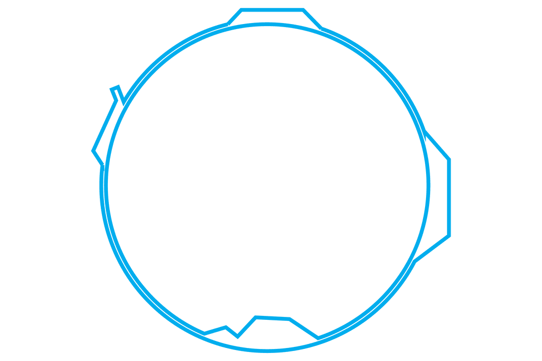 Blue Transparent Geometric Circle Frame