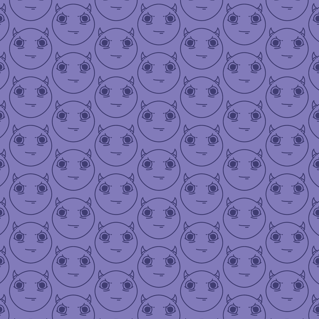 Purple Cat Emoticons Pattern on Transparent Background