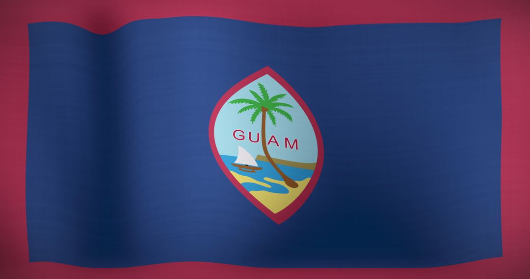 Waving Guam National Flag on a Breezy Day