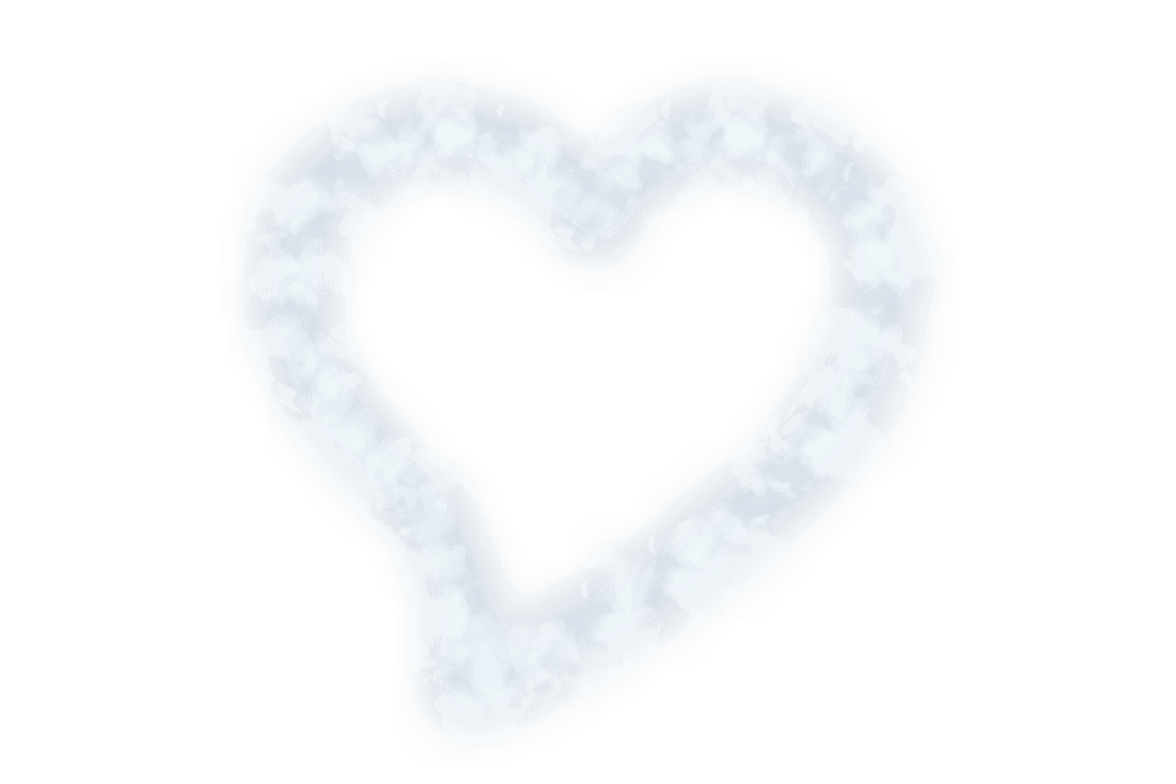 Transparent Heart-Shaped Cloud Illustration on Clear Background