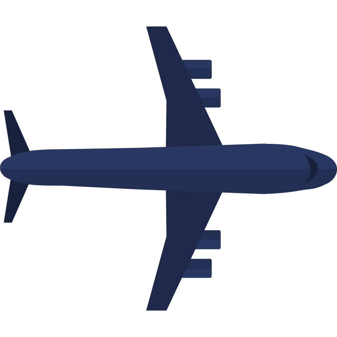 Blue Aircraft Illustration on Transparent Background for Travel Concepts