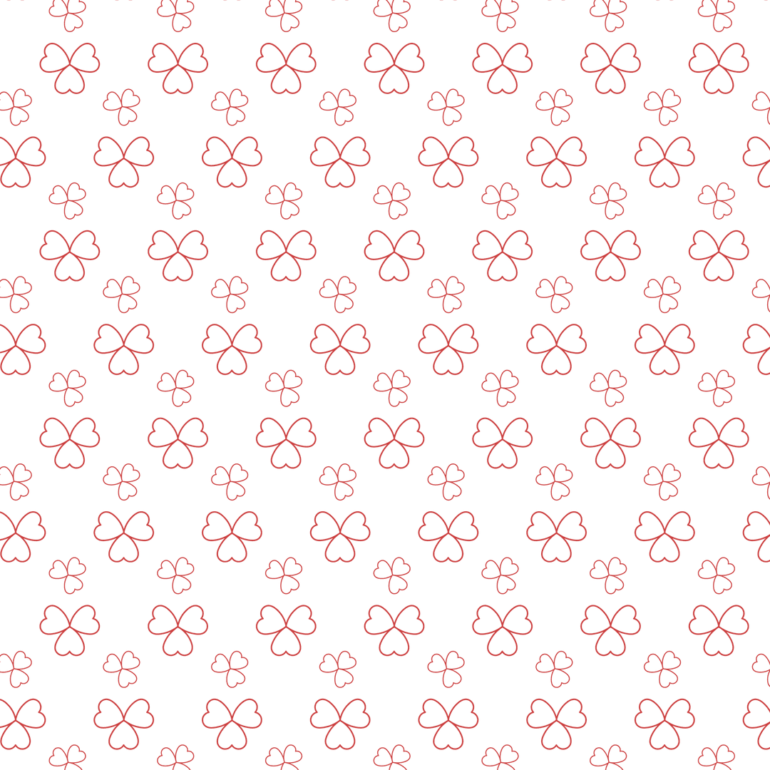 Modern Red Floral Pattern on Transparent Background