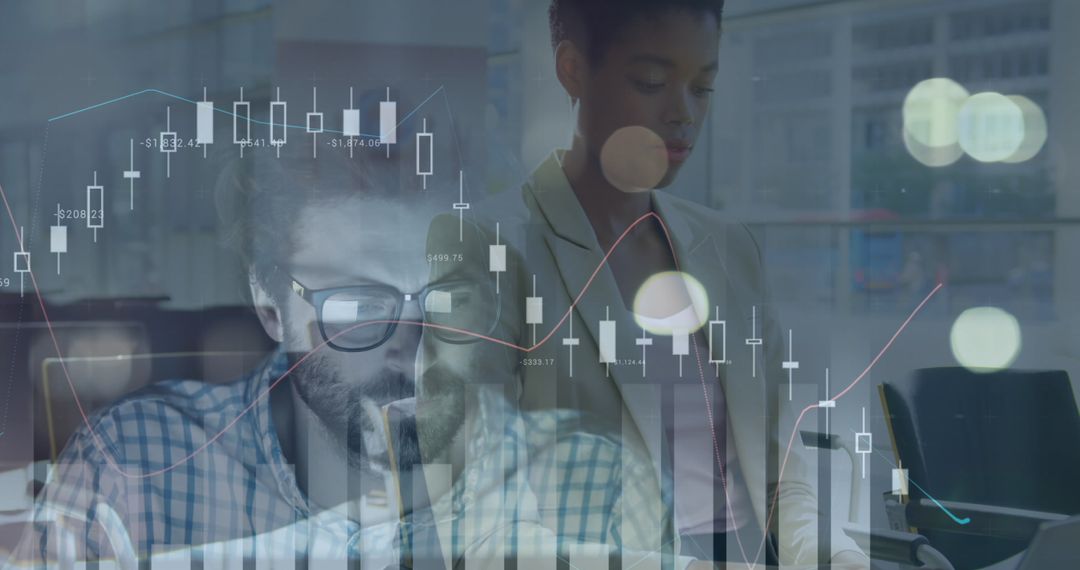 Business Professionals Analyzing Global Data and Trends