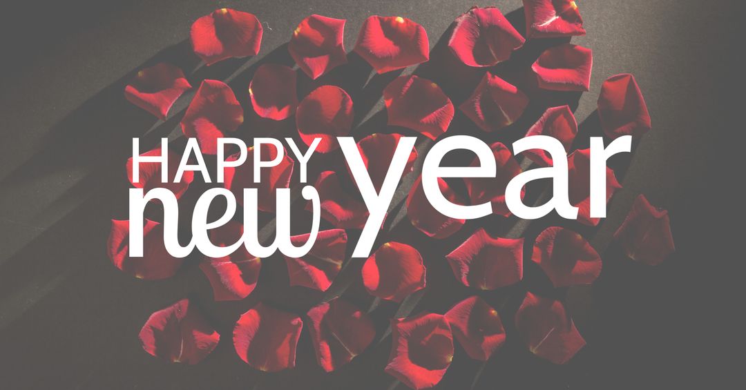 Happy New Year with Rose Petals Romantic Celebration