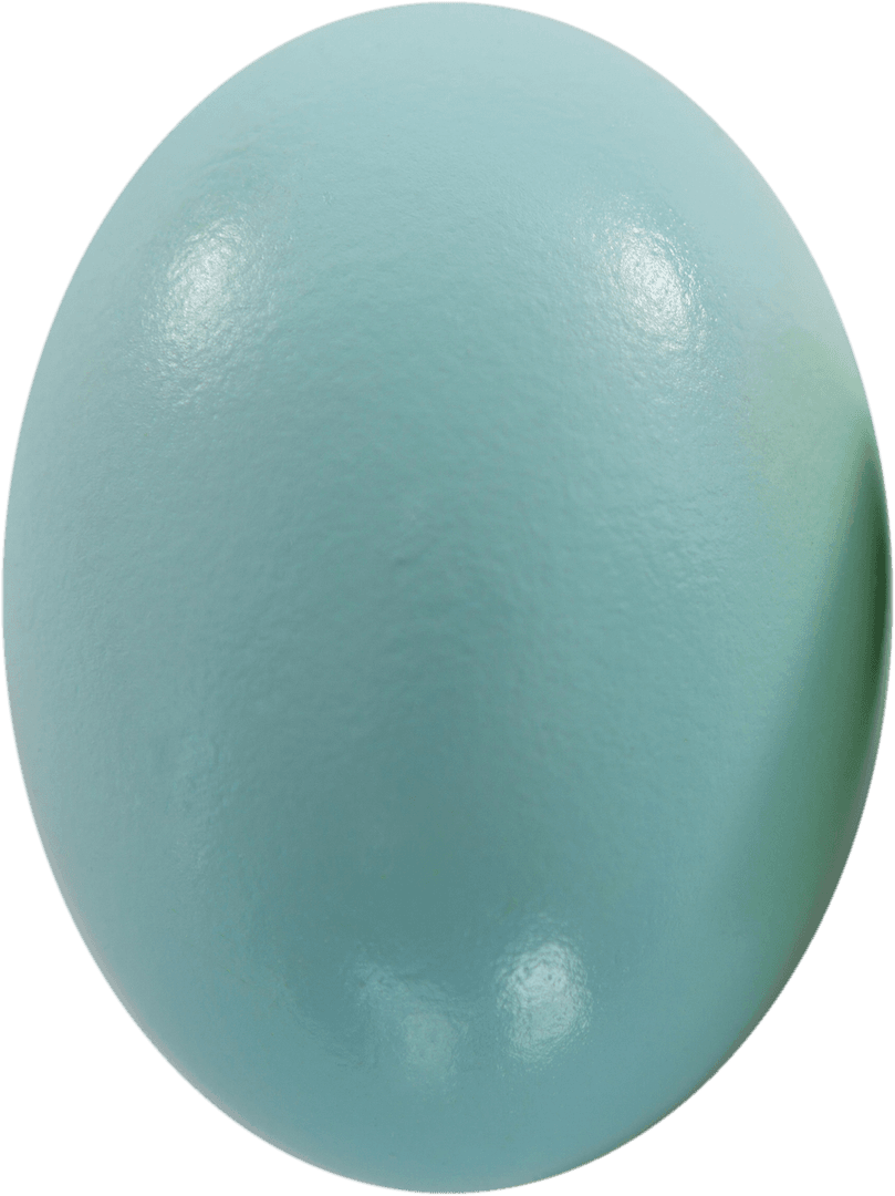 Blue Transparent Easter Egg Close-Up Isolated View