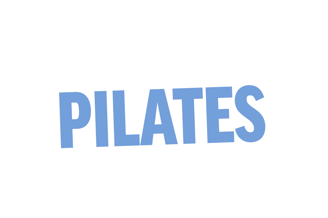Blue Pilates Text on Transparent Background Illustration
