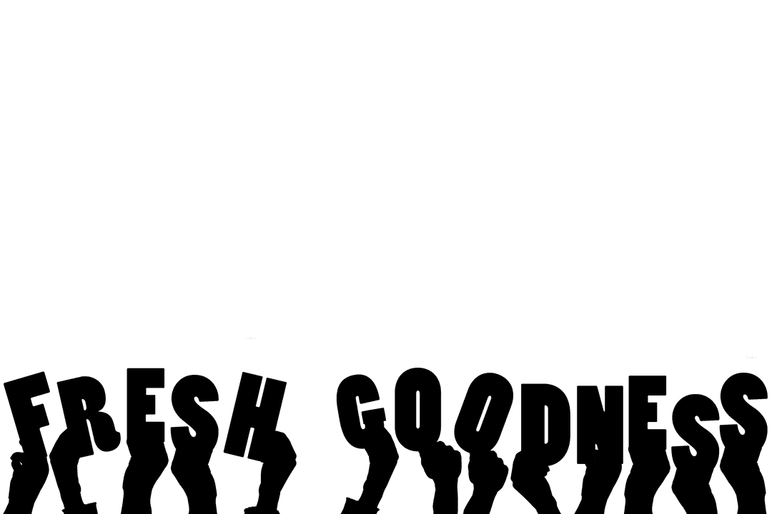 Hands Holding 'Fresh Goodness' Banner Over Transparent Background