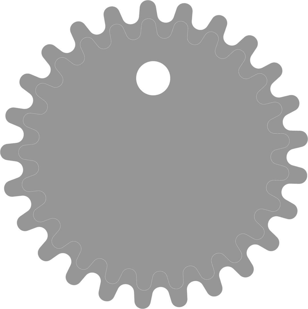 Gray Gear Shape Illustration on Transparent Background