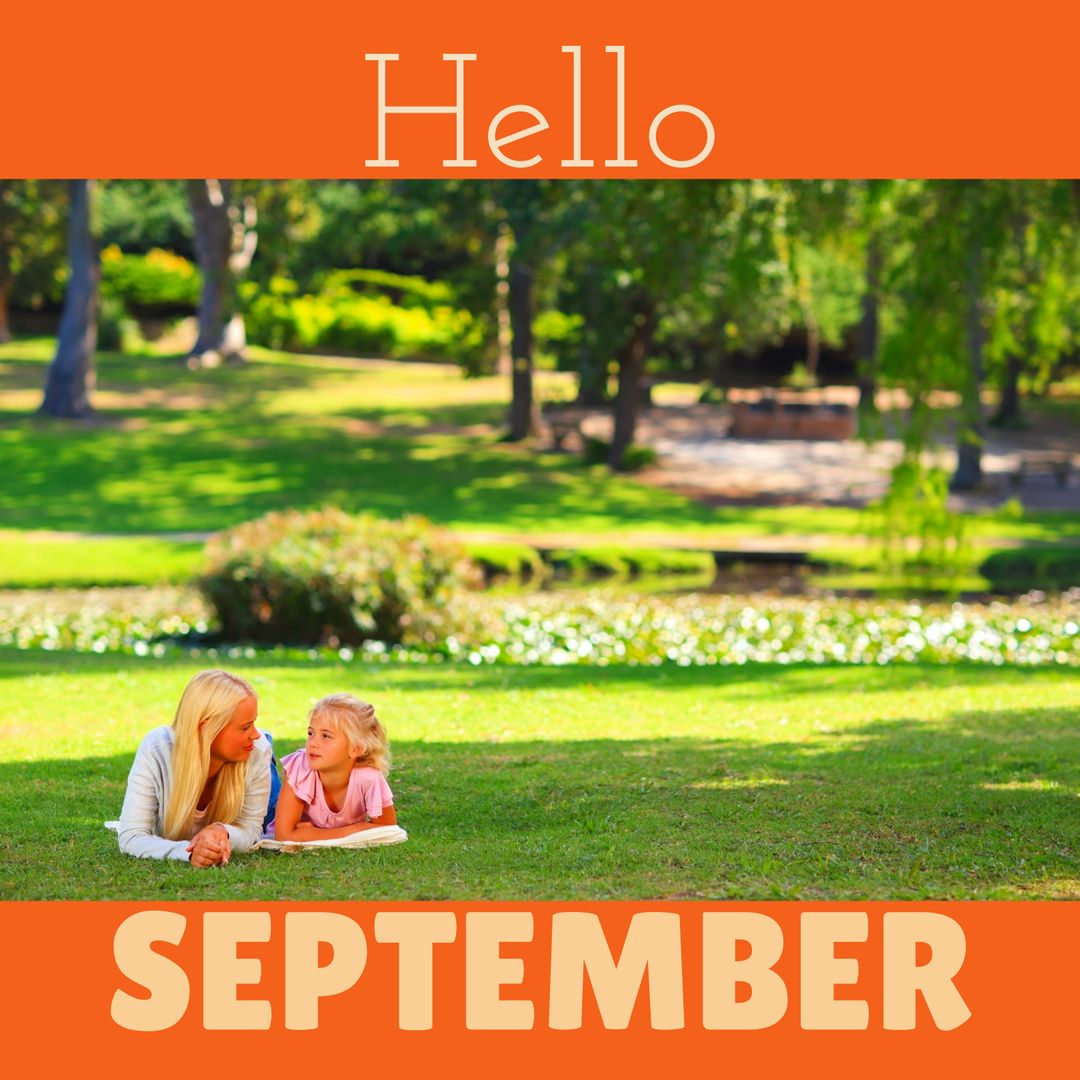 Mother and Daughter Relaxing Outdoors for Fall Concept
