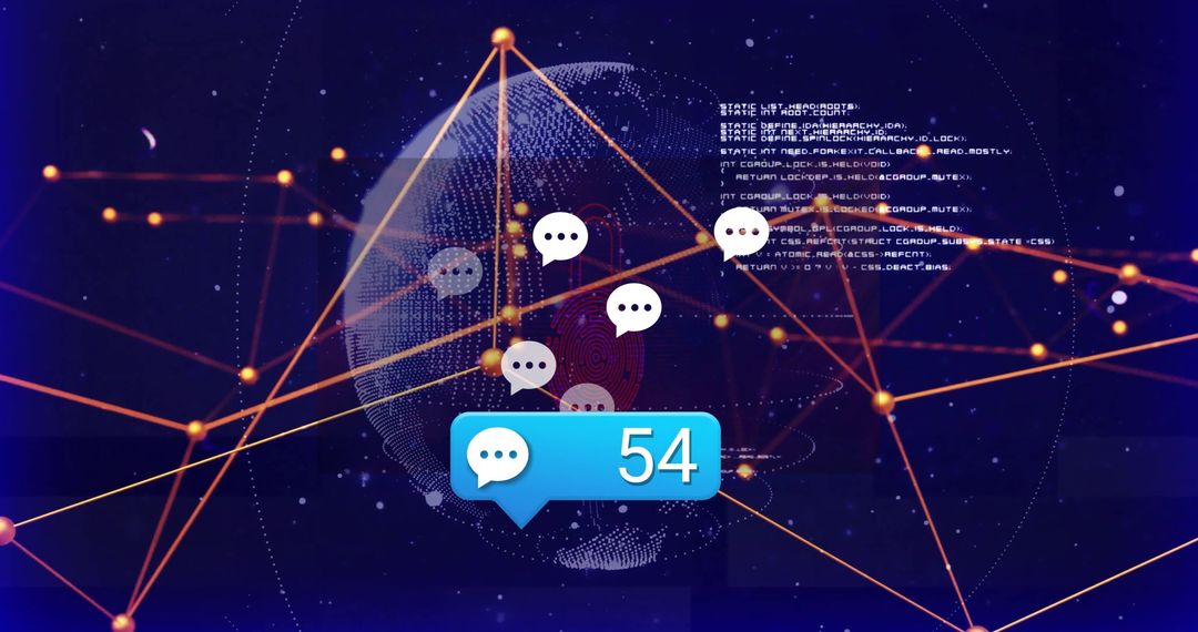 Digital Globe with Chat Integration and Connectivity Lines