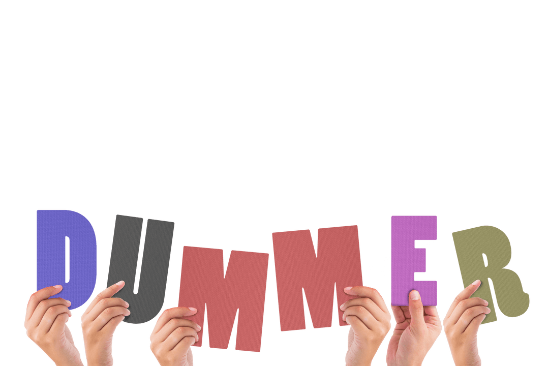 Transparent Letters Forming Colorful Dummer Word