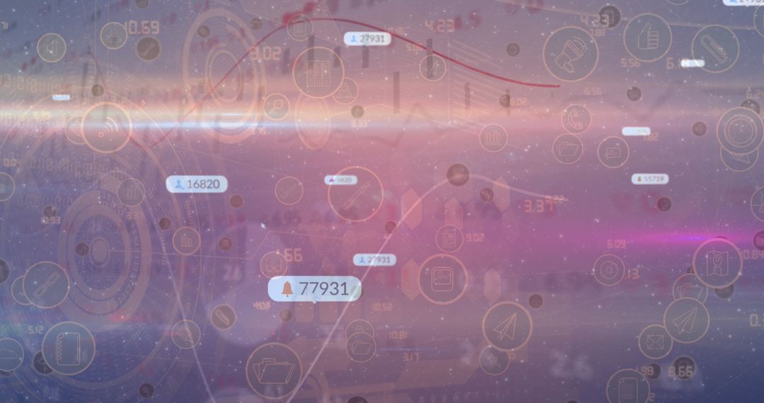 Futuristic Digital Data and Analytics Overlaying Cityscape