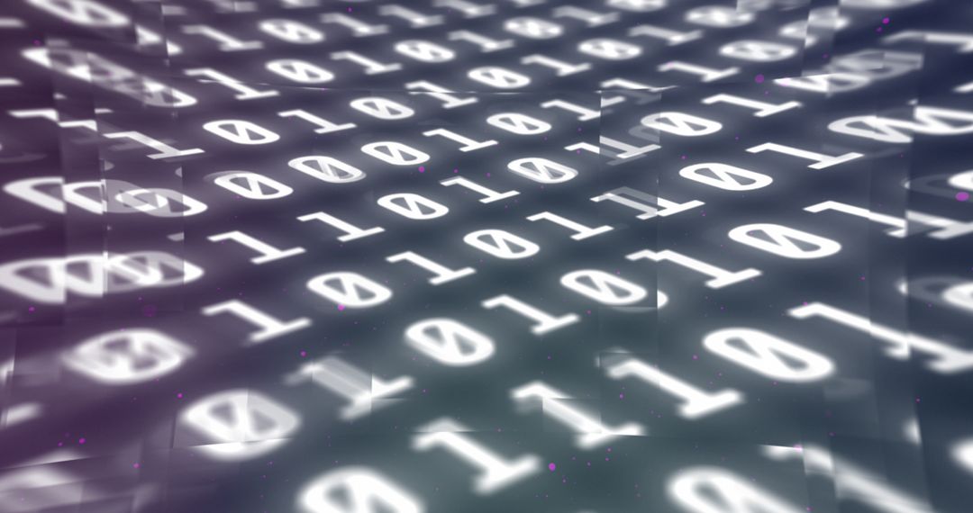 Binary Code Flowing in a Digital Wave