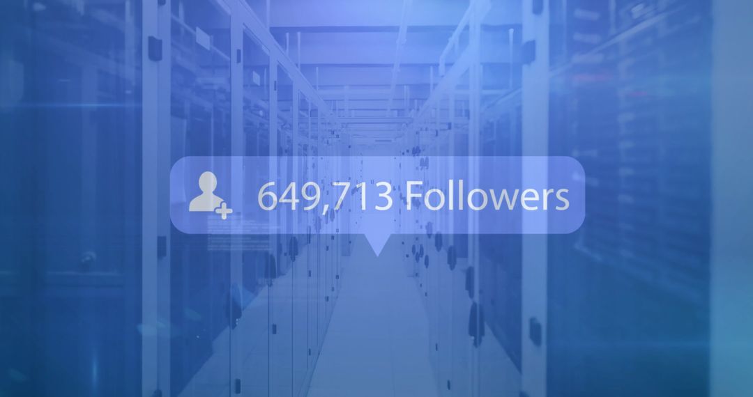 Social Media Data Concept in Modern Server Room