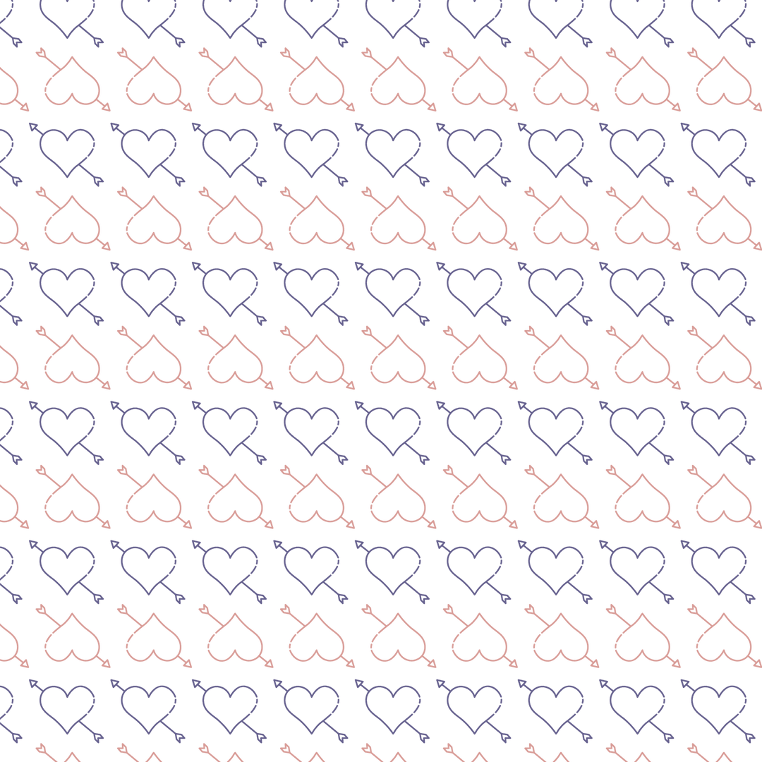 Transparent Pattern of Repeated Pink and Purple Hearts