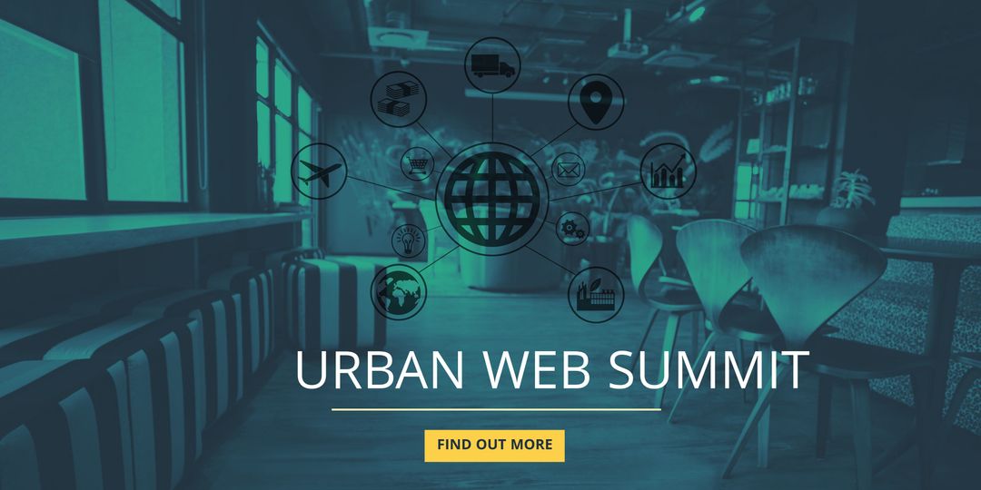 Modern Conference Room with Digital Connectivity Icons