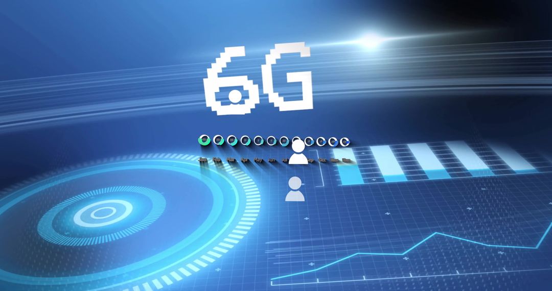 6G Technology Concept on Futuristic Digital Interface Background