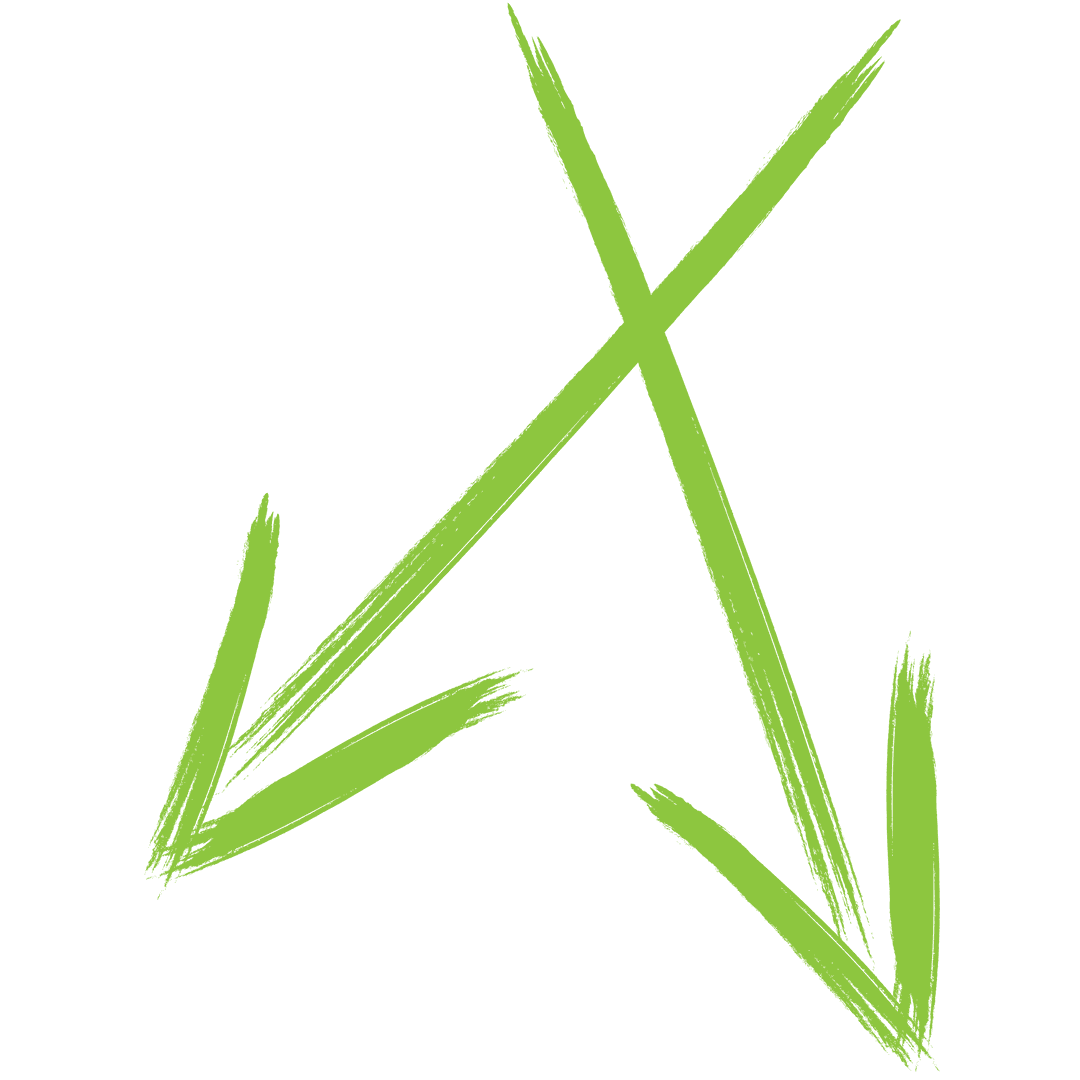 Transparent Green Crossed Arrows Illustration