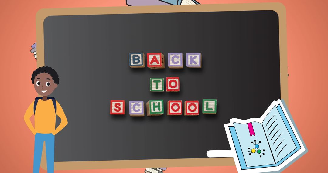 Back to School Banner with Blackboard and Educational Icons