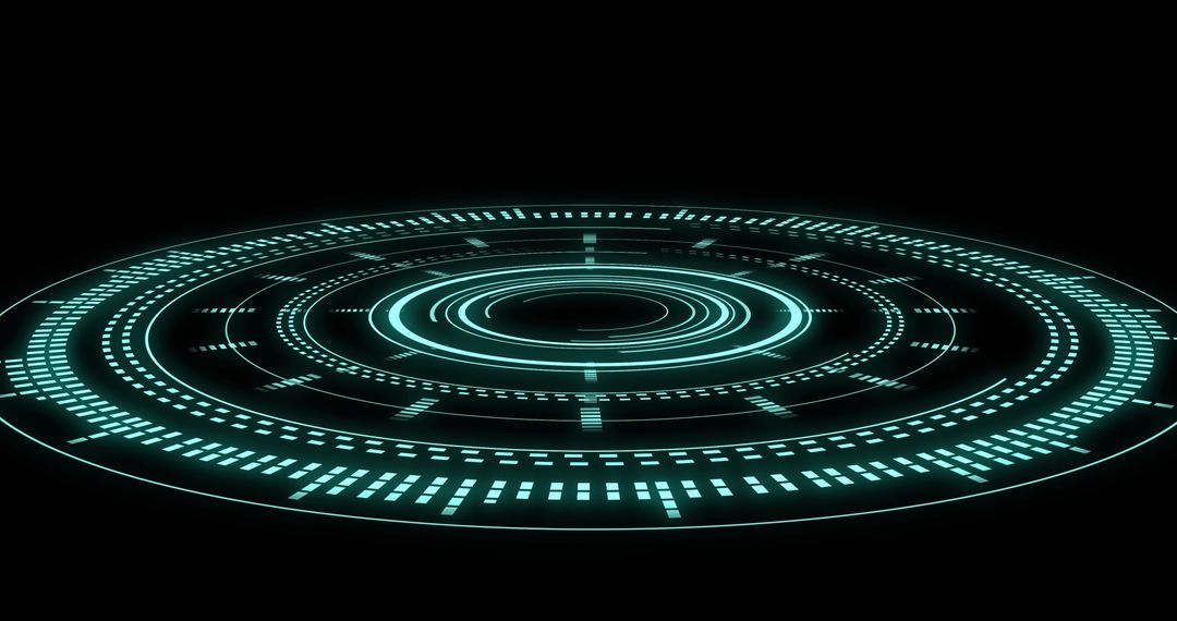 Futuristic Digital HUD Interface Over Black Background