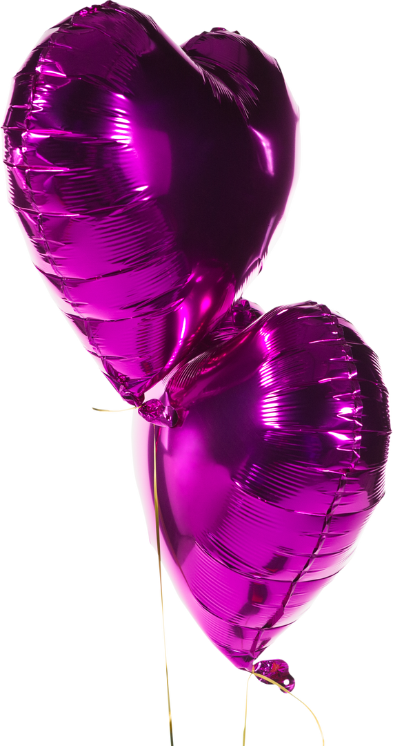 Shiny Purple Heart Shape Balloons Isolated on Transparent Background - Download Free Stock Images Pikwizard.com