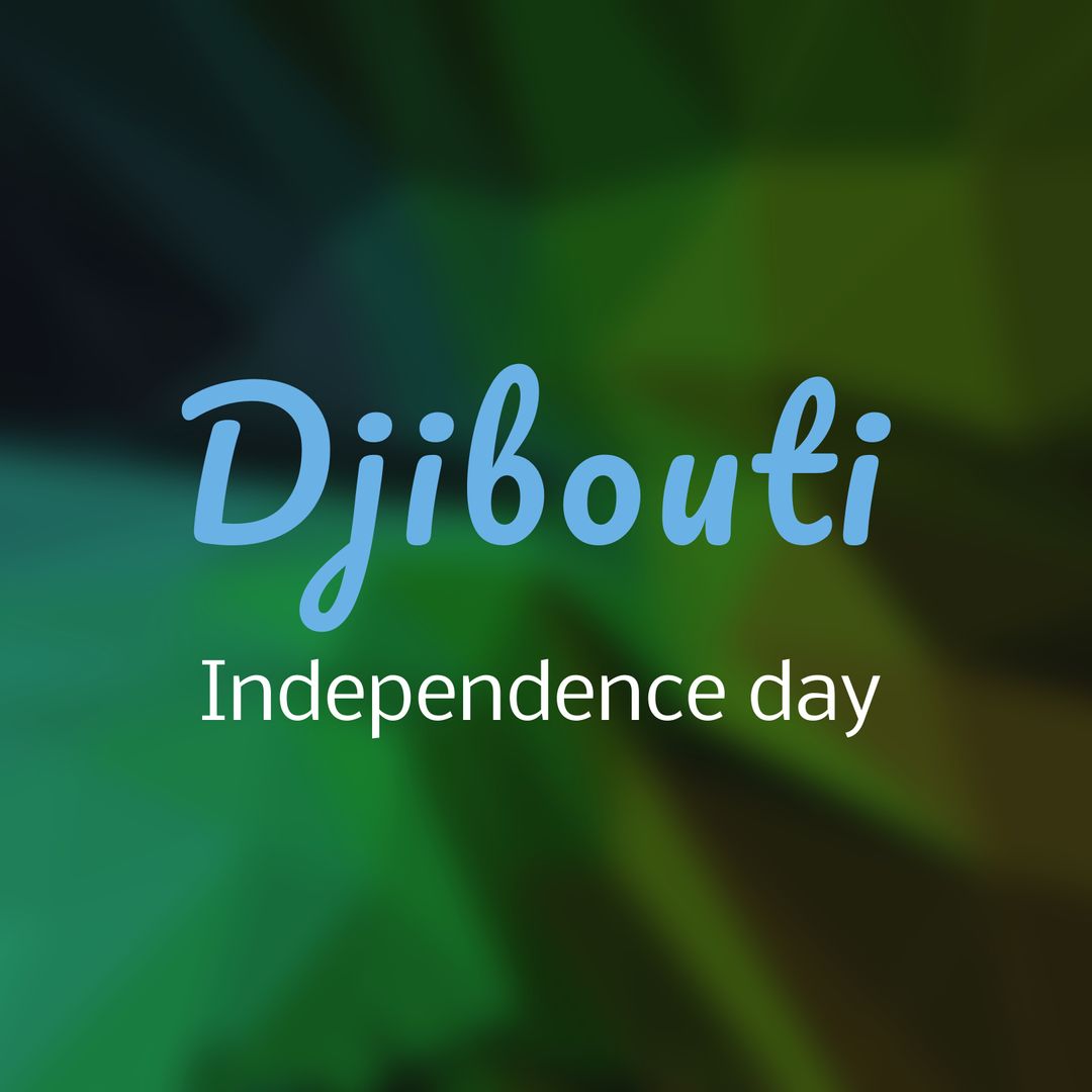 Djibouti Independence Day Text Against Colorful Blurred Background - Download Free Stock Templates Pikwizard.com
