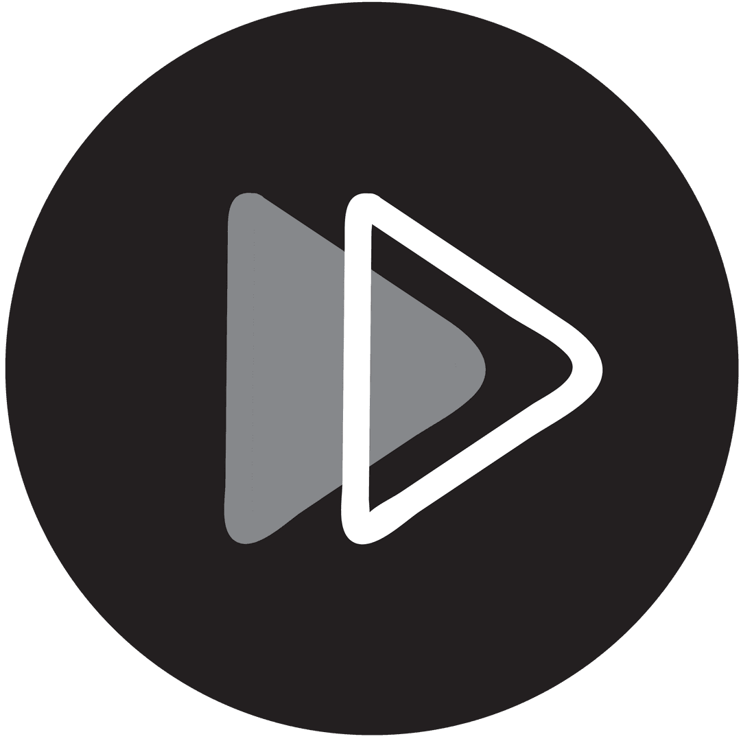 Transparent Play Icon Isolated in Black Circle for Digital Use