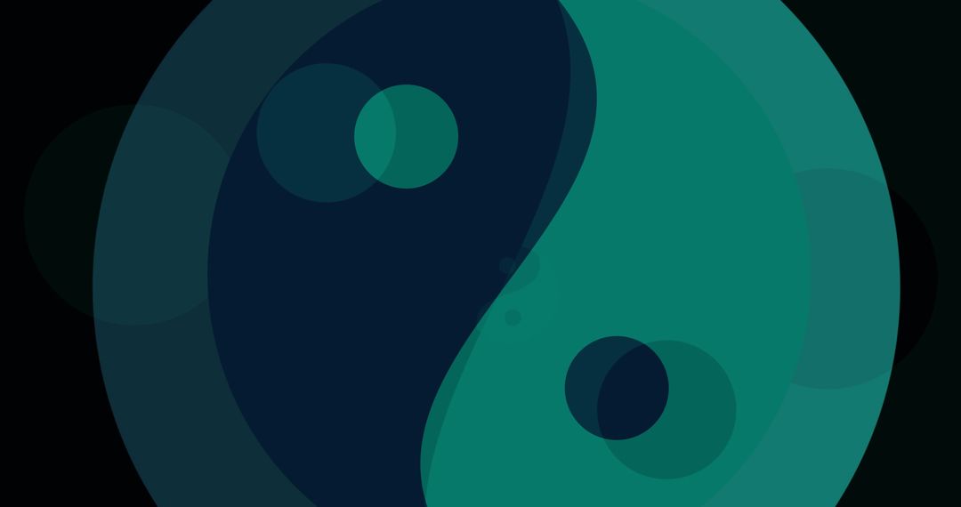 Abstract Yin Yang Design on Dark Background