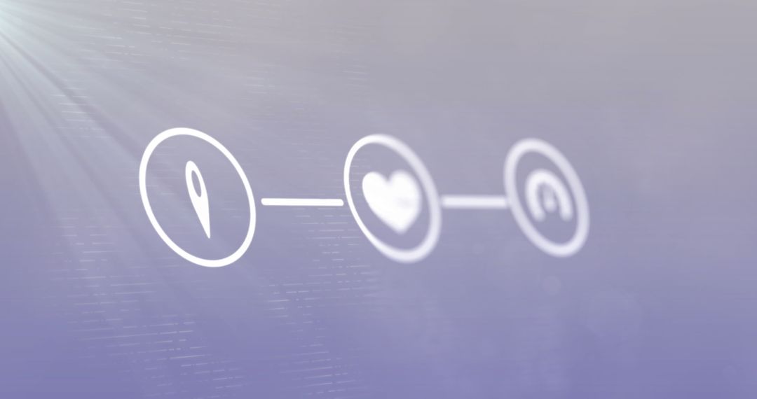 Digital Network Icons with Abstract Grey Background