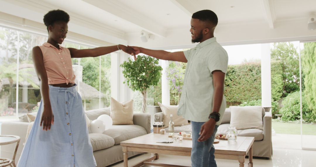 Happy Couple Enjoying Relaxing Afternoon at Home