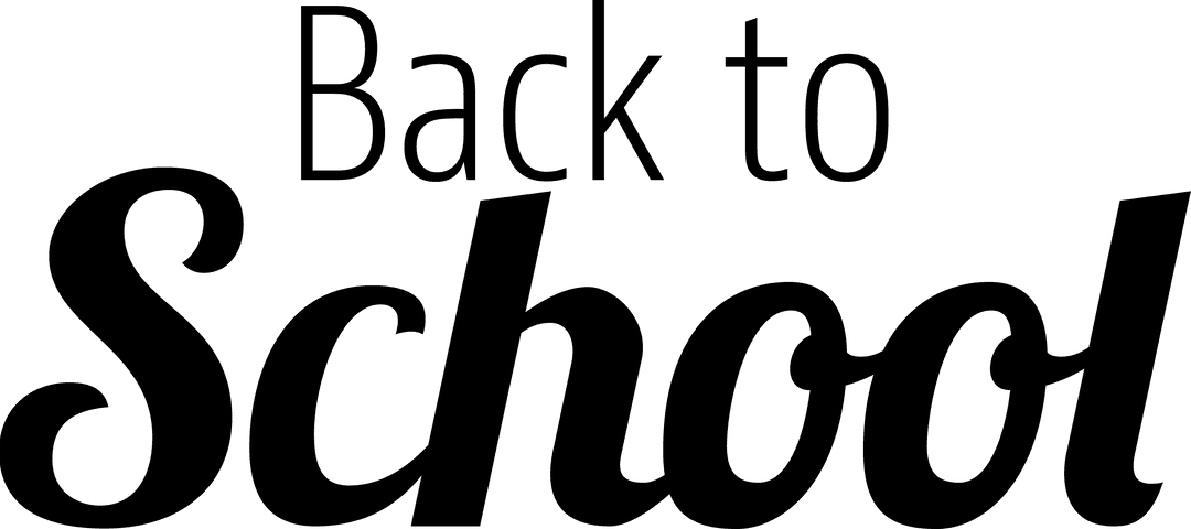 Transparent Back to School Text Design for Education Projects