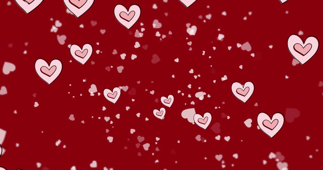 Floating Pink Heart Icons on Deep Red Background - Free Images, Stock Photos and Pictures on Pikwizard.com