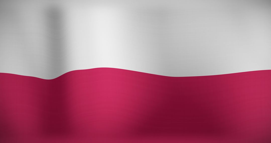Waving Polish Flag in Breeze