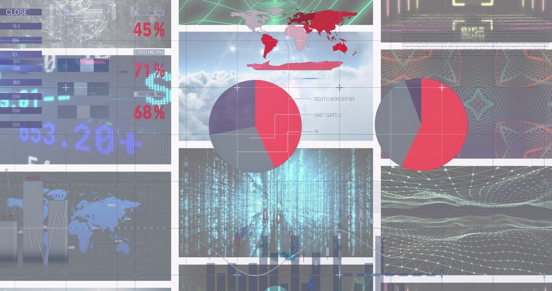 Abstract Digital Interface with Global Data and Statistics