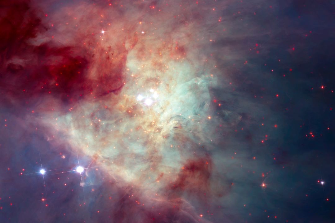 Orion Nebula Bright Stars and Gas Clouds Captured by Hubble Telescope - Free Images, Stock Photos and Pictures on Pikwizard.com