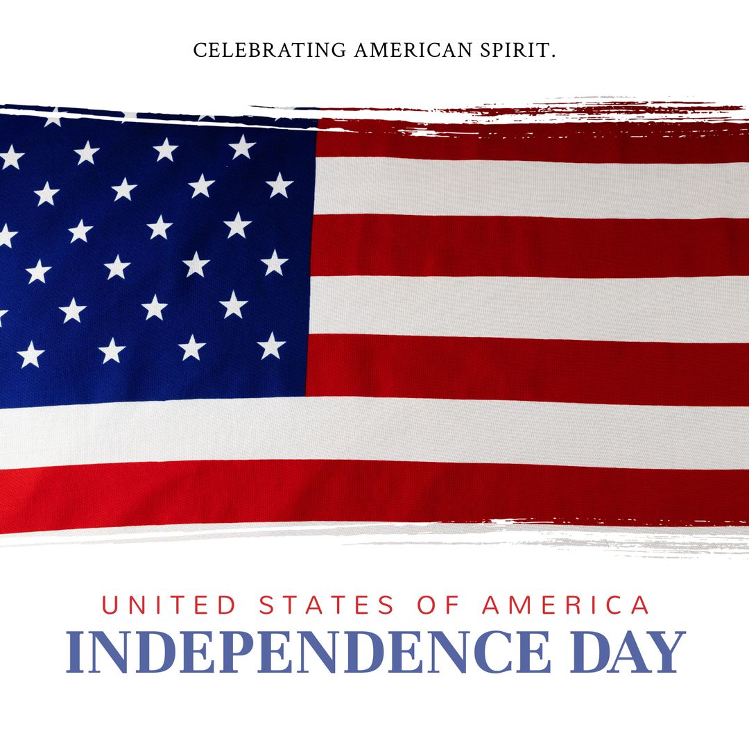 American Flag with Independence Day Celebration Message