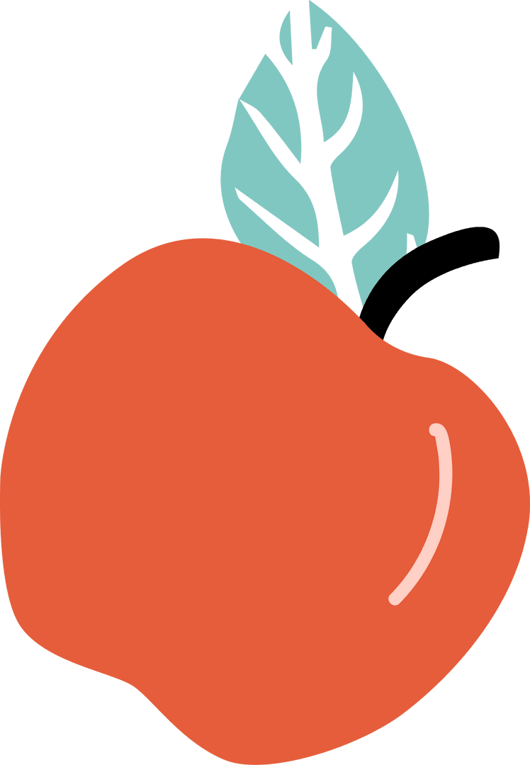 Transparent Vector of Vibrant Fruit with Leaf Illustrating Health