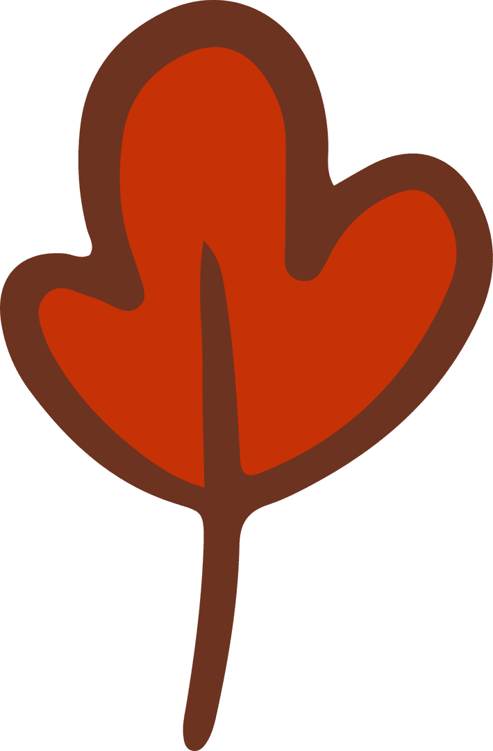 Three-Lobed Leaf Flat Vector Illustration on Transparent Background