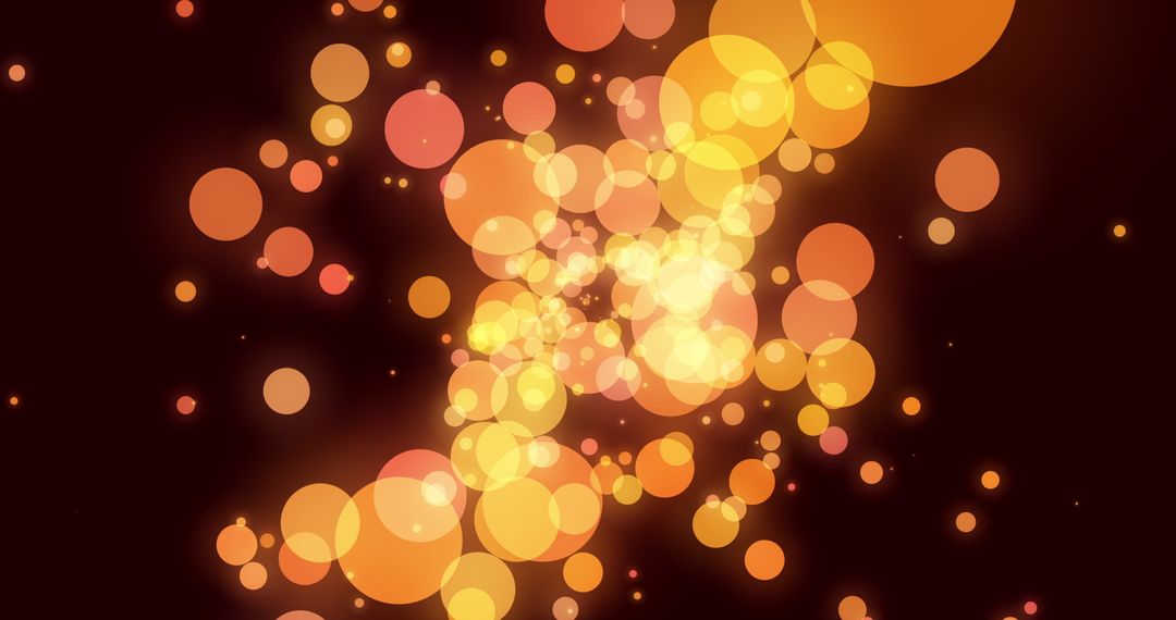 Glowing Circles Abstract Background with Orange and Yellow Lights
