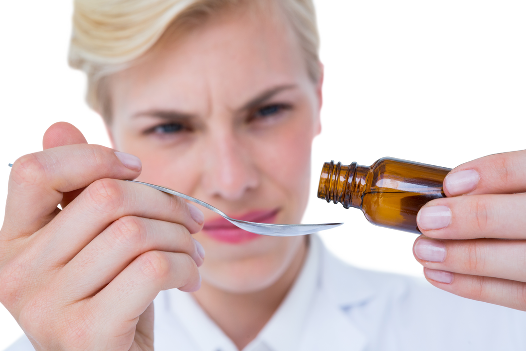 Transparent Female Doctor Pouring Medicine on Spoon - Download Free Stock Images Pikwizard.com