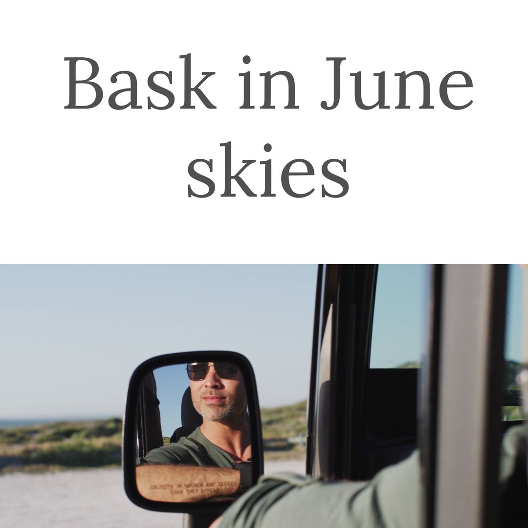 Man Relaxing in Car on Sunny Beach Day