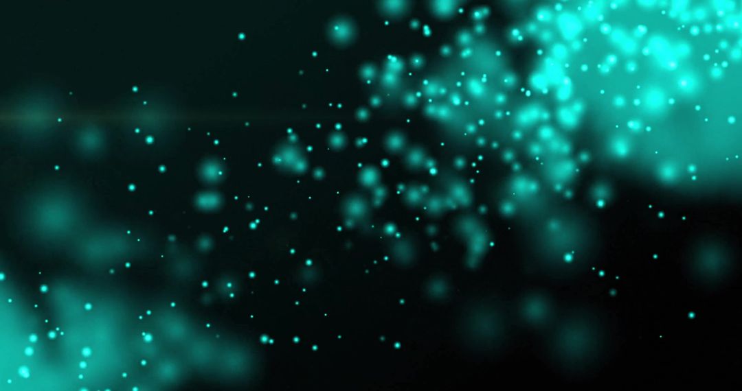 Glowing Green Light Particles on a Black Canvas